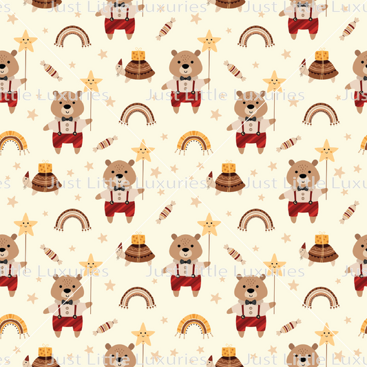 Party Bear - Digital Edible Image (Seamless Pattern)