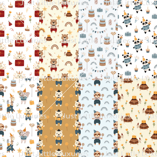 Party Animals Collection – Digital Edible Image (Seamless Pattern)