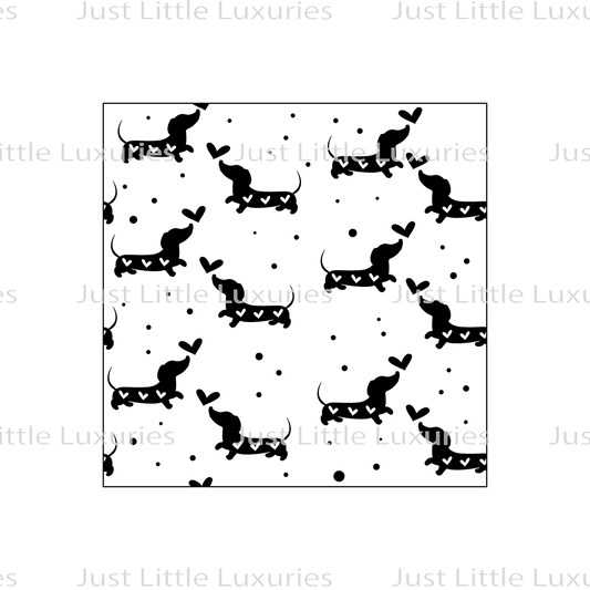 Dachshund Hearts Pattern Debosser