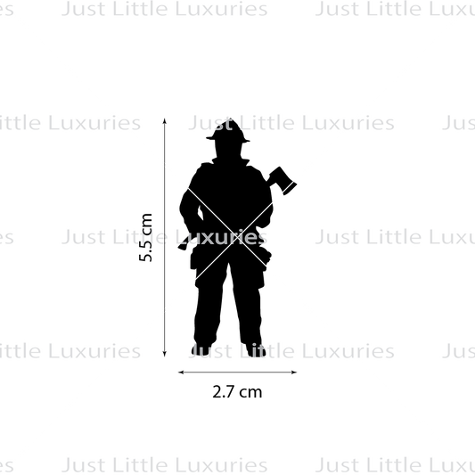 Firefighter Standing with Axe Cookie Stamp