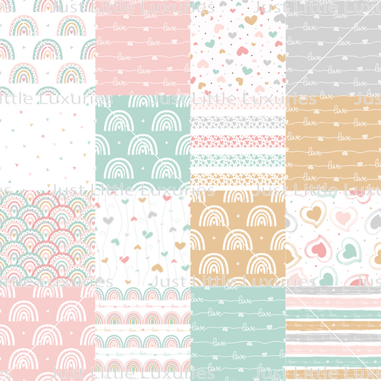 Pastel Rainbows Collection – Digital Edible Image (Seamless Pattern)