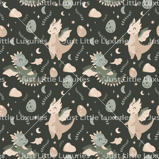 Playful Dragons - Digital Edible Image (Seamless Pattern)