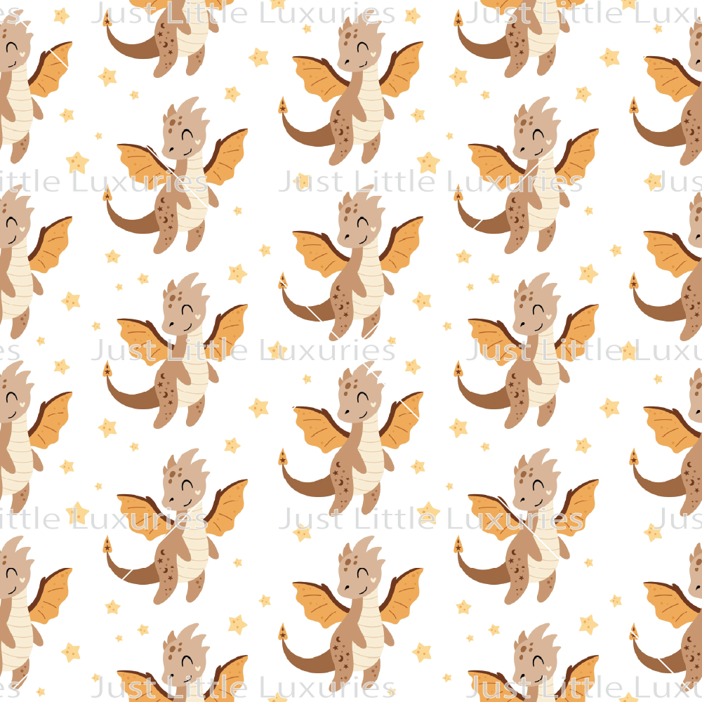 Dragons and Stars - Digital Edible Image (Seamless Pattern)