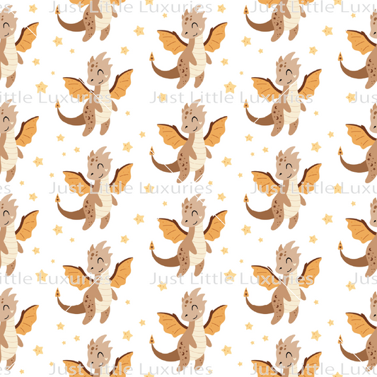 Dragons and Stars - Digital Edible Image (Seamless Pattern)