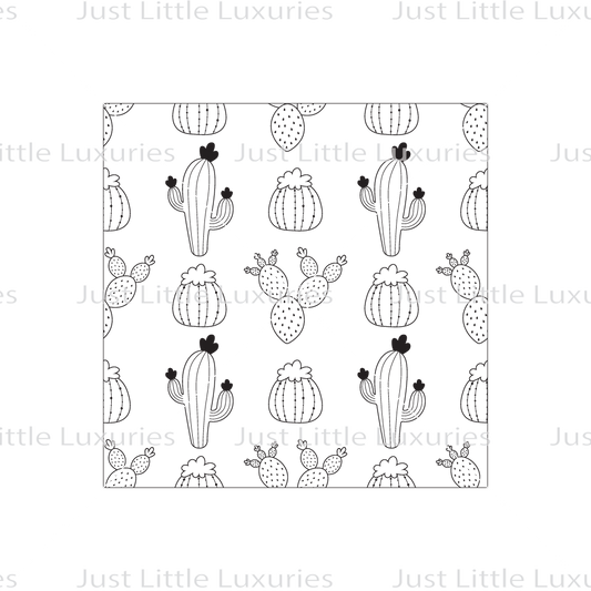 Cactus Outlines Pattern Debosser