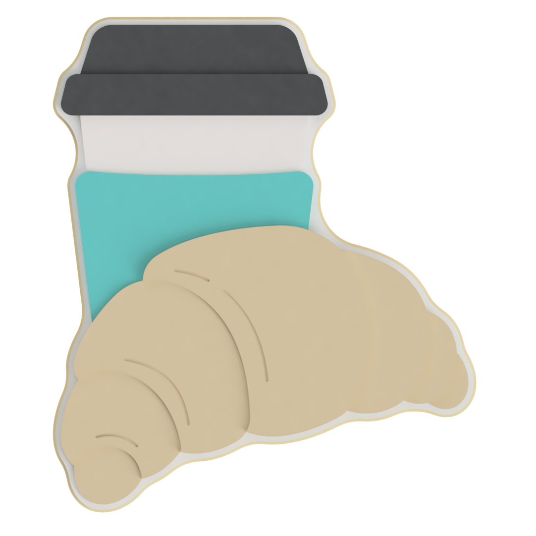 Coffee & Croissant Layered Cookie Cutter