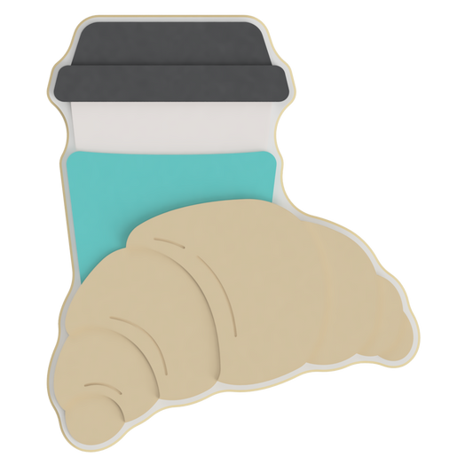 Coffee & Croissant Layered Cookie Cutter