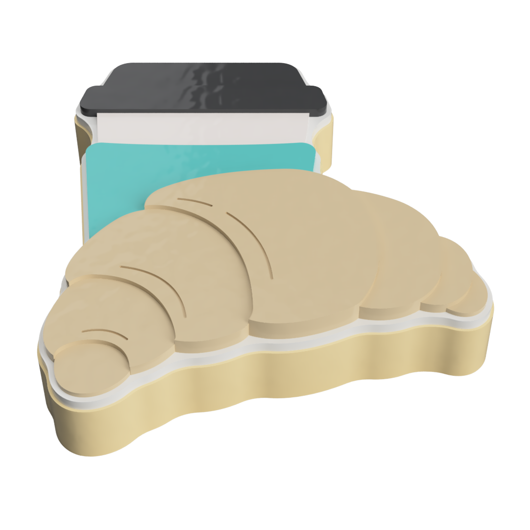Coffee & Croissant Layered Cookie Cutter
