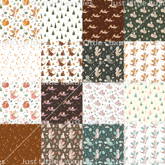 Cute Dragons Collection – Digital Edible Image (Seamless Pattern)