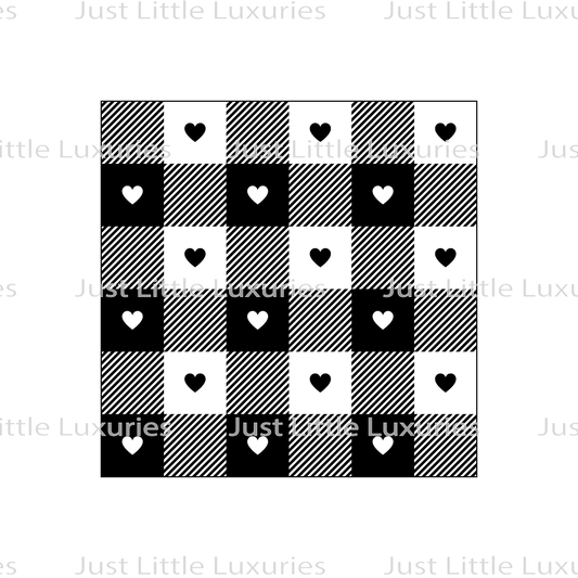 Gingham Heart Pattern Debosser