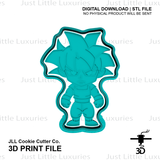 Goku Cookie Cutter and Embosser (DIGITAL DOWNLOAD)