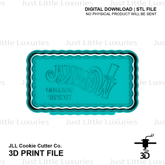 Golden Ticket Cookie Cutter and Embosser (DIGITAL DOWNLOAD)