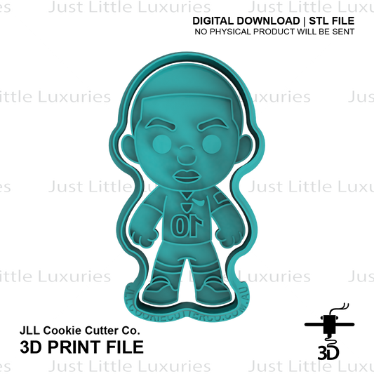 Kylian Mbappe Cookie Cutter and Embosser (DIGITAL DOWNLOAD)