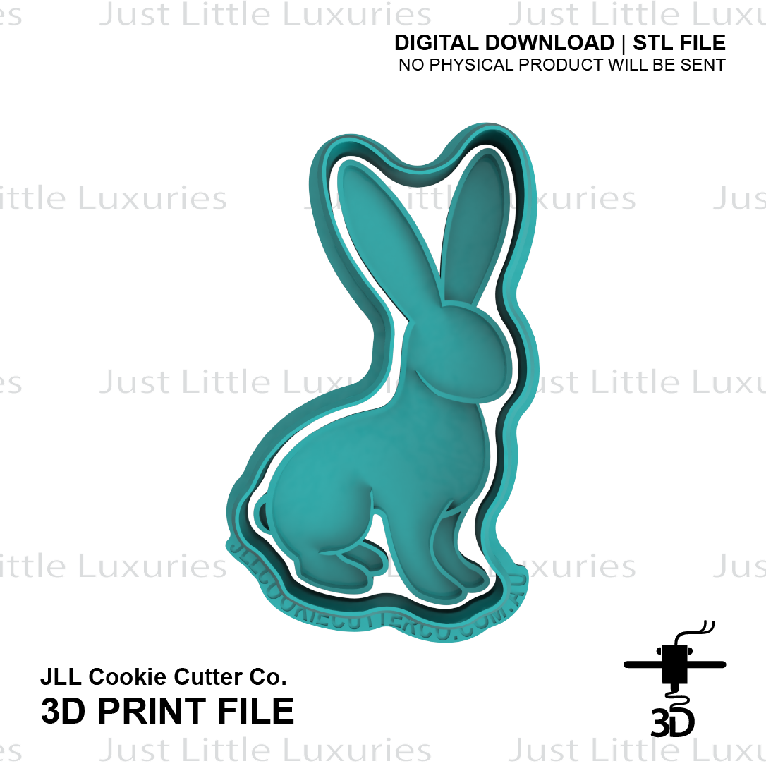 Minimalist Bunny (1) Cutter and Stamp Set (DIGITAL DOWNLOAD)