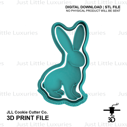 Minimalist Bunny (1) Cutter and Stamp Set (DIGITAL DOWNLOAD)