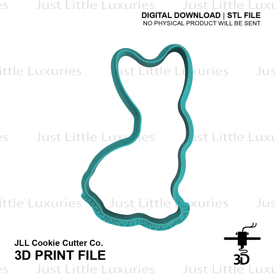 Minimalist Bunny (1) Cutter and Stamp Set (DIGITAL DOWNLOAD)