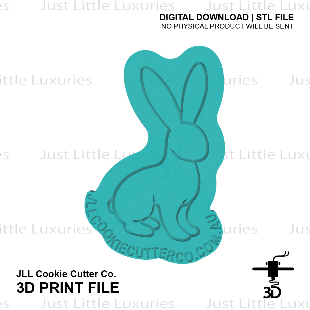 Minimalist Bunny (1) Cutter and Stamp Set (DIGITAL DOWNLOAD)