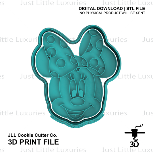Girl Mouse Face Cookie Cutter (STL - Digital Download)