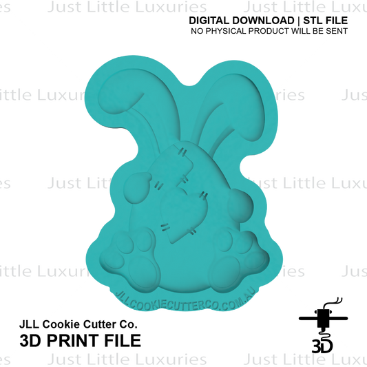 Patchwork Bunny Holding Egg Cutter and Stamp Set (DIGITAL DOWNLOAD)