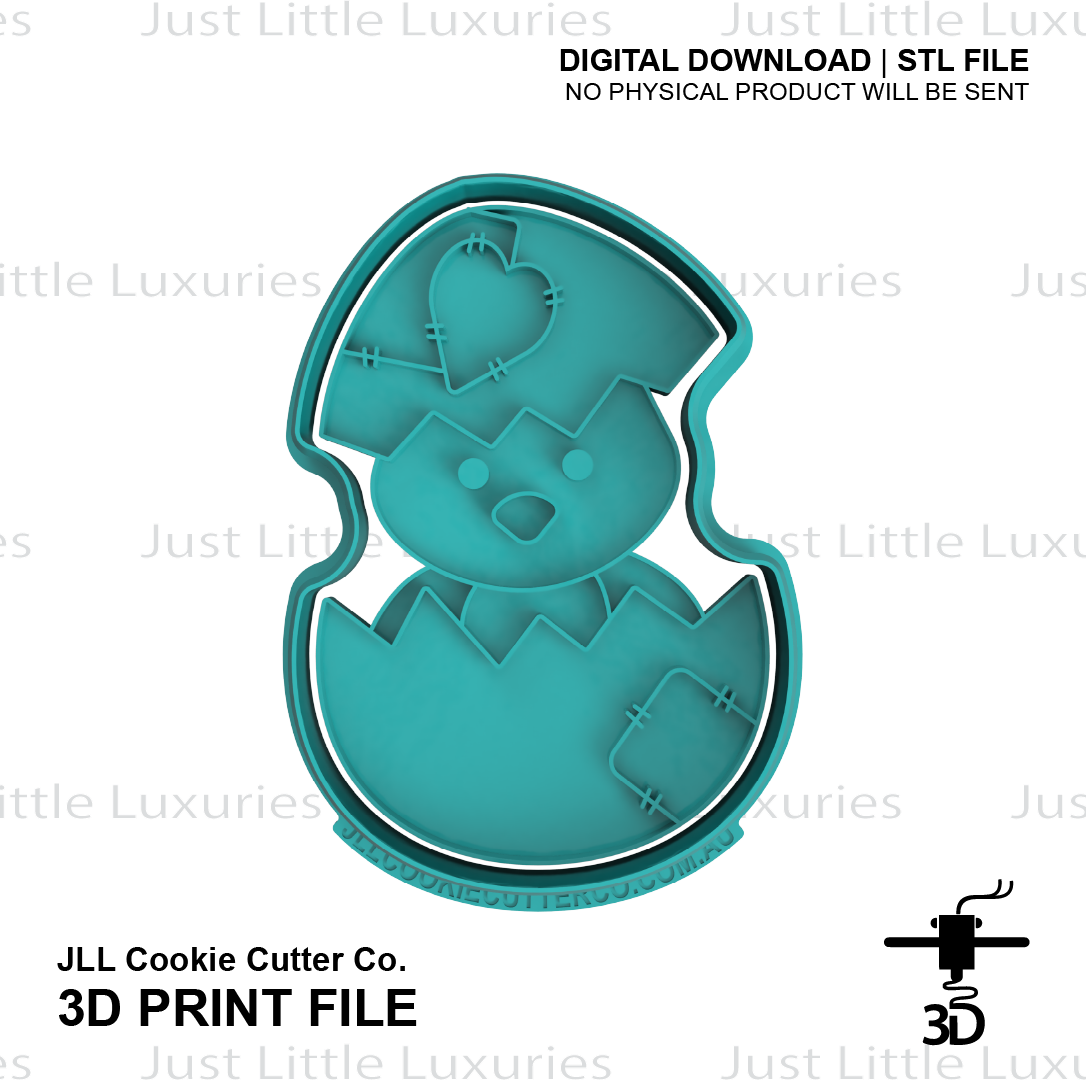 Patchwork Chick Cutter and Stamp Set (DIGITAL DOWNLOAD)