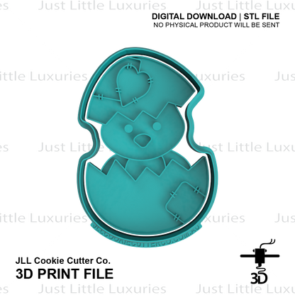 Patchwork Chick Cutter and Stamp Set (DIGITAL DOWNLOAD)