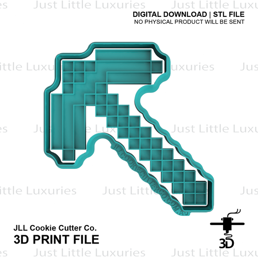 Pickaxe Cookie Cutter and Stamp Set (DIGITAL DOWNLOAD)