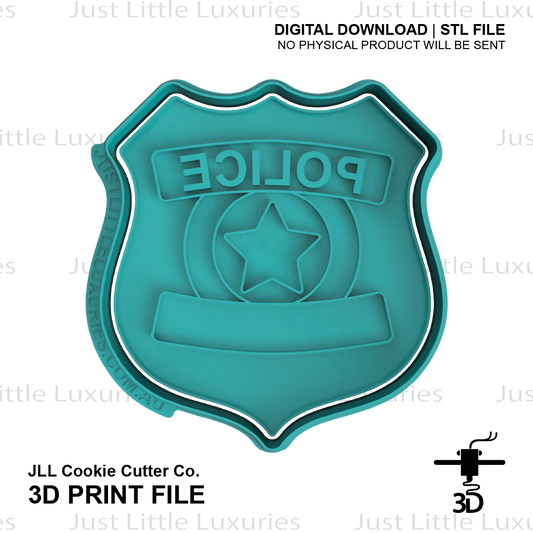 Police Badge Cookie Cutter (STL - Digital Download)
