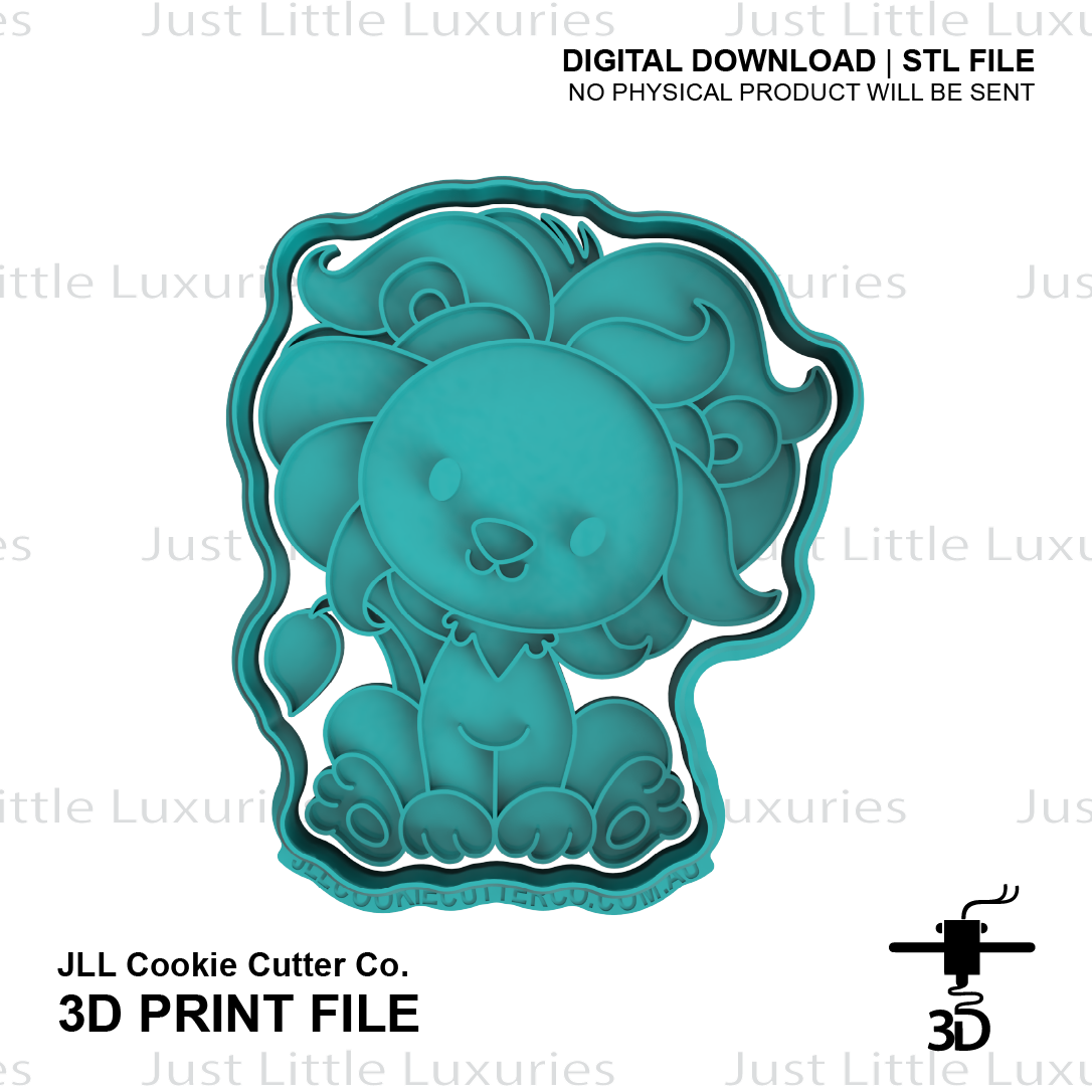 Safari Lion Cookie Cutter and Stamp Set (DIGITAL DOWNLOAD)