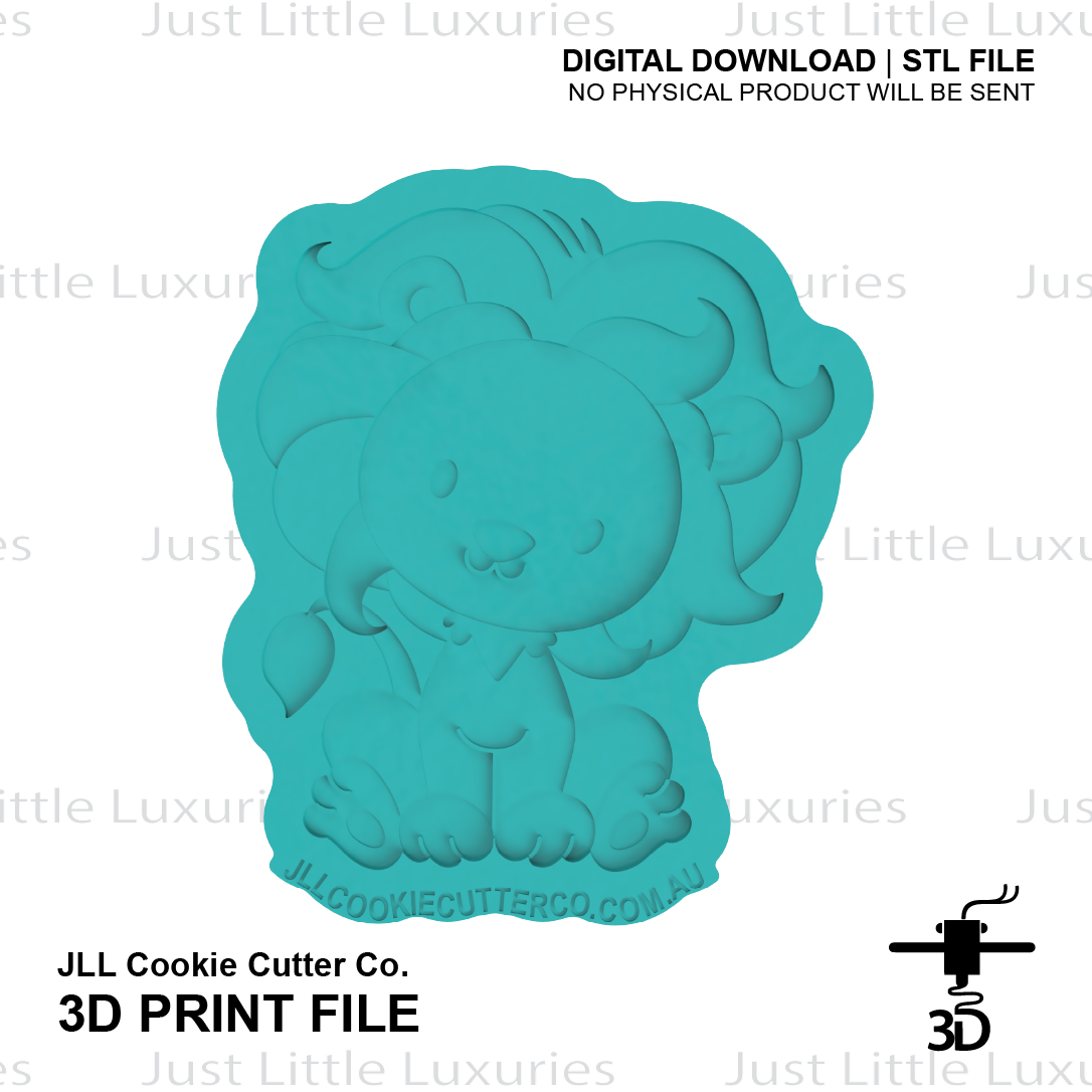 Safari Lion Cookie Cutter and Stamp Set (DIGITAL DOWNLOAD)