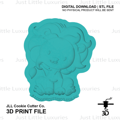 Safari Lion Cookie Cutter and Stamp Set (DIGITAL DOWNLOAD)