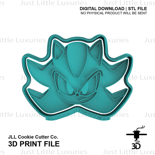 Shadow Hedgehog Cookie Cutter and Stamp Set (DIGITAL DOWNLOAD)