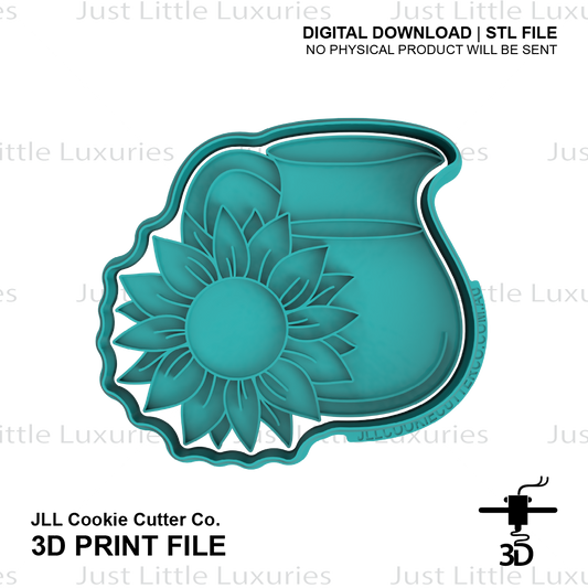 Sunflower Jug Cutter and Stamp Set (DIGITAL DOWNLOAD)