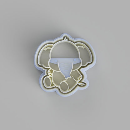 Elephant sitting cookie cutter and stamper - just-little-luxuries