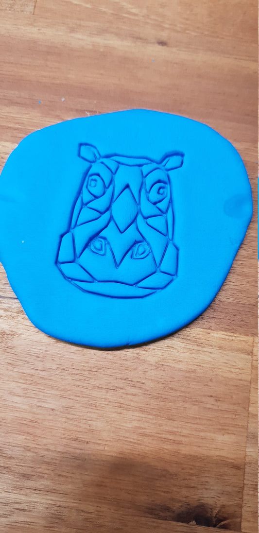 Geometric Hippo Hippopotamus Cookie Embosser - just-little-luxuries